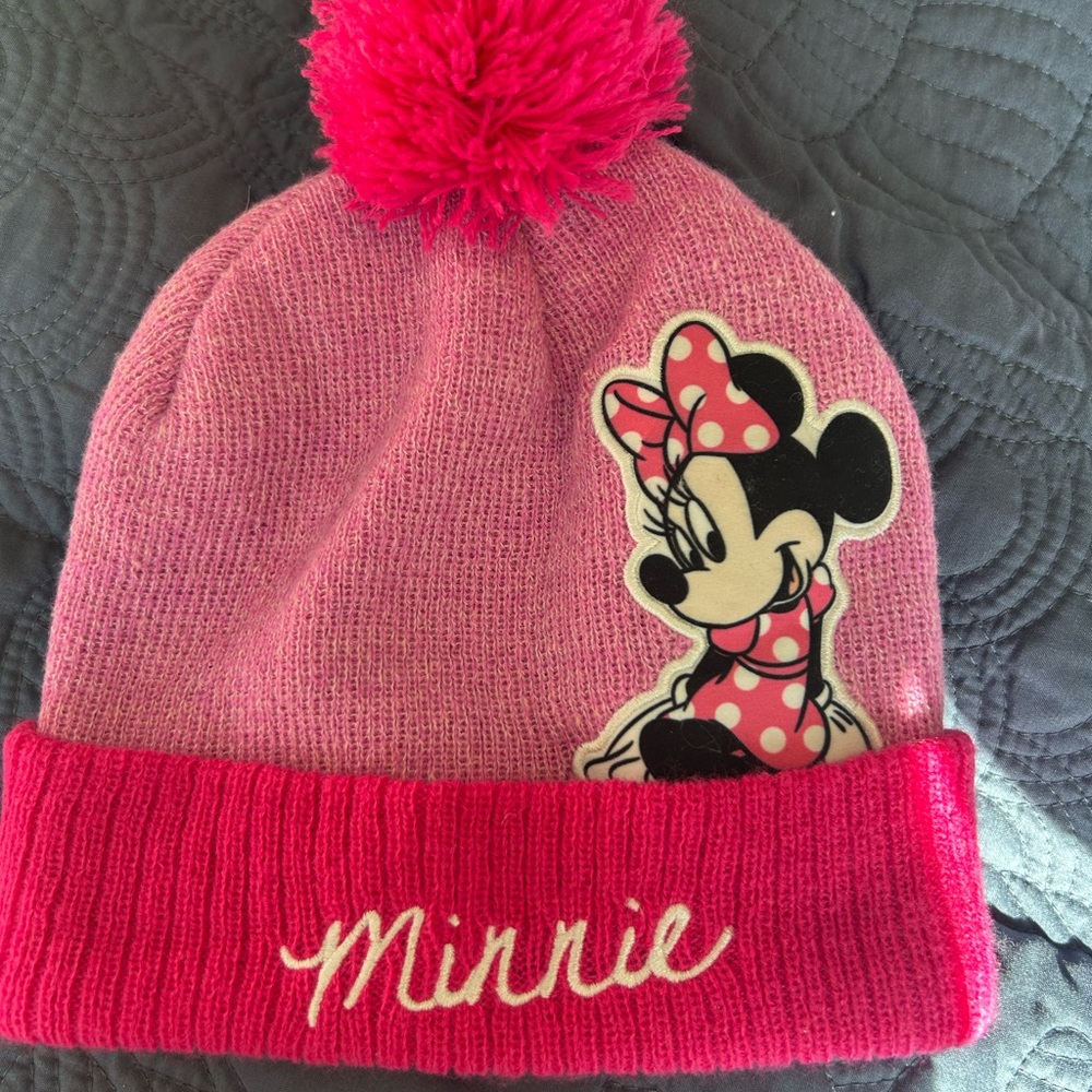 Minnie Mouse Pink Knit Beanie for Kids
